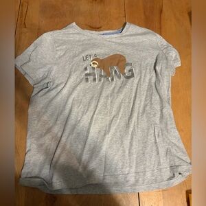 Gray  T-Shirt with Sloth Design